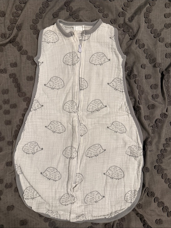 zzZipMe Sack Other - Swaddle Designs White Muslin Sleep Sack with Gray Hedgehog Print
